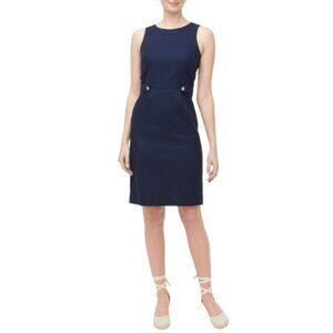 NWOT J.Crew Tweed Sheath Dress with Waist Buttons